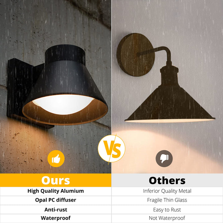 UME 2 Pack LED Outdoor Wall Light Fixtures, Black Front Porch Lights Wall Mount Lighting, Exterior Waterproof Wall Lantern Light Fixture Anti-Rust Farmhouse Wall Sconce for Patio, Doorway, Garage Retail $39.99