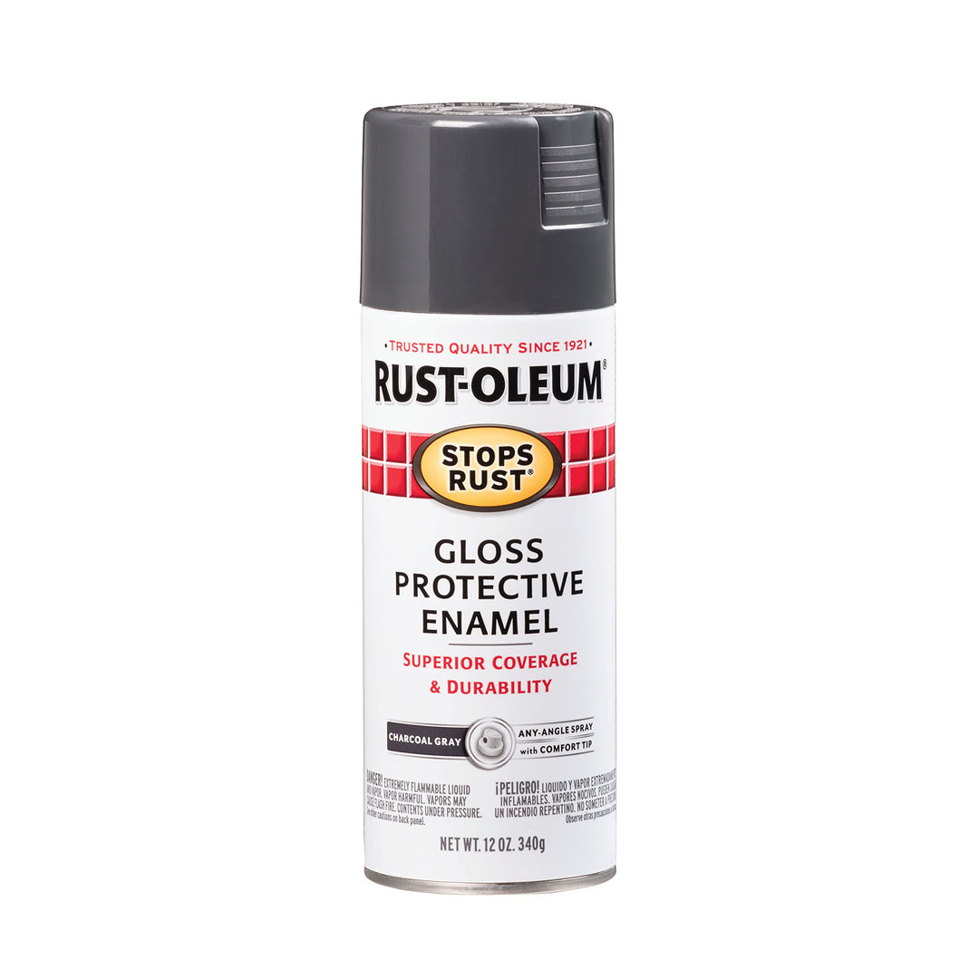Rust-Oleum 7784830 Stops Rust Spray Paint, 12 oz, Gloss Charcoal Gray Retail $6.47