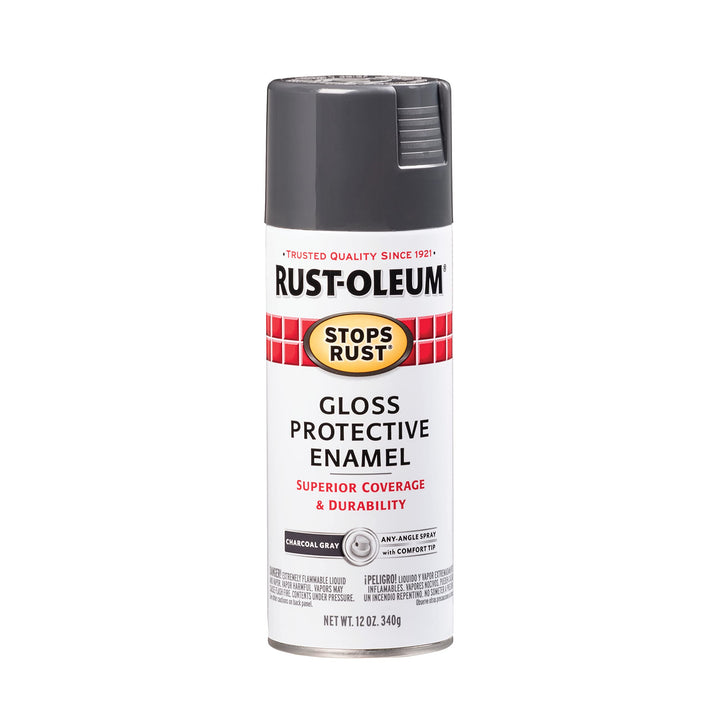 Rust-Oleum 7784830 Stops Rust Spray Paint, 12 oz, Gloss Charcoal Gray Retail $6.47