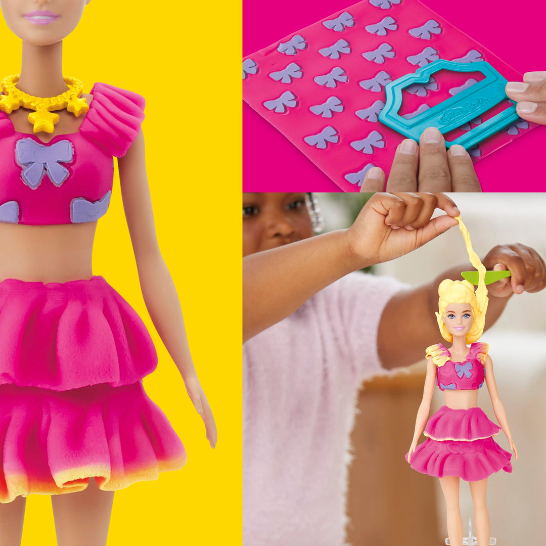 Play-Doh Barbie Ruffles and Bows Set, Make Doll Clothes with Modeling Compound & 9 Fashion Accessories, Arts & Crafts for Girls & Boys 5+ Retail $19.99