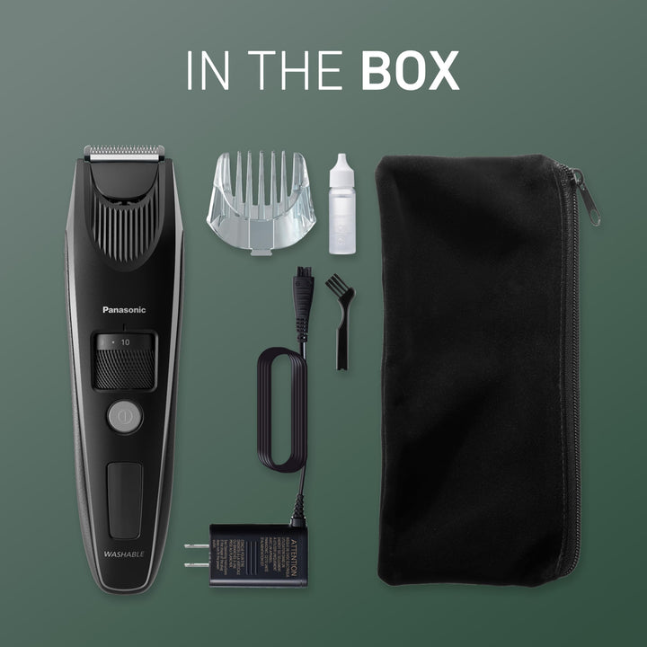 Panasonic Beard Trimmer for Men Cordless Precision Power, Hair Clipper with Comb Attachment and 19 Adjustable Settings, Washable, ER-SB40-K, 0.5-10mm lengths, 1 Pack Retail $134.99