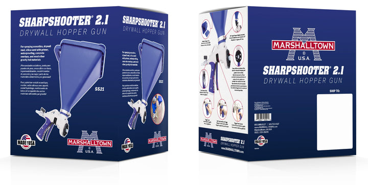 MARSHALLTOWN Sharpshooter 2.1 Hopper Gun, 2-Gallon Hopper, Soft Grip Trigger, Easily Adjustable, 45 Degree Angle Adapter, Made in The USA, SS21 Retail $145.99