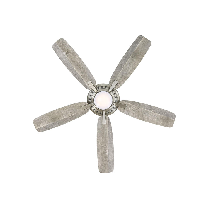 Baskinville 52-Inch Integrated LED Ceiling Fan with Light and Remote - Pewter with 5 Coastal Driftwood Blades by Minka Ceiling Fan Co. Retail $130.00