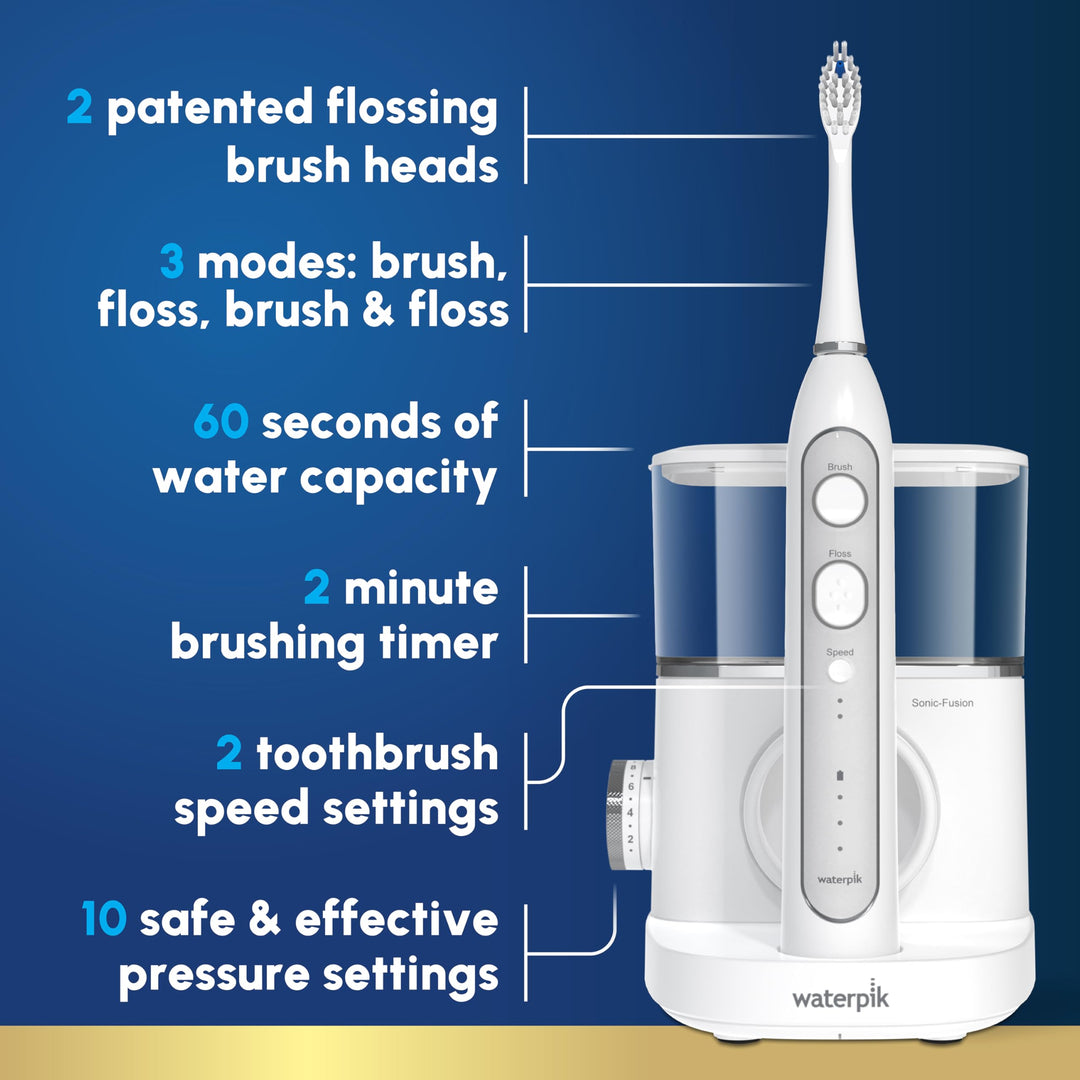 Waterpik Sonic-Fusion 2.0 Professional Flossing Electric Toothbrush with Water Flosser Combo In One, White SF-04, Packaging May Vary Retail $199.99