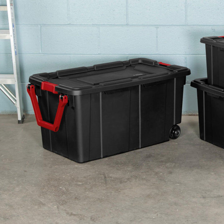Sterilite Tote IND Wheeled Black 40GA 14699002 Retail $67.45