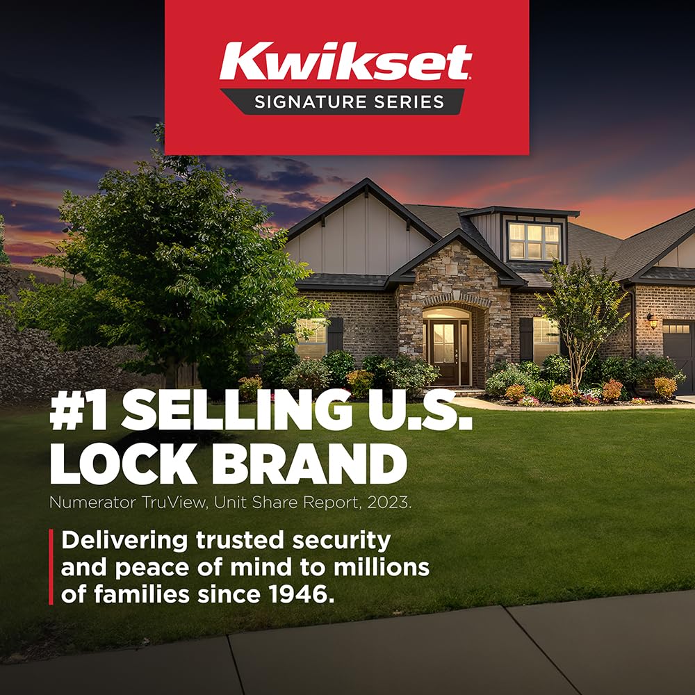 Kwikset San Clemente Front Door Handle No Lock, Entry Handleset Exterior with Interior Reversible Handed Lever, Non-Locking, Matte Black, Deadbolt Not Included, with Microban Protection