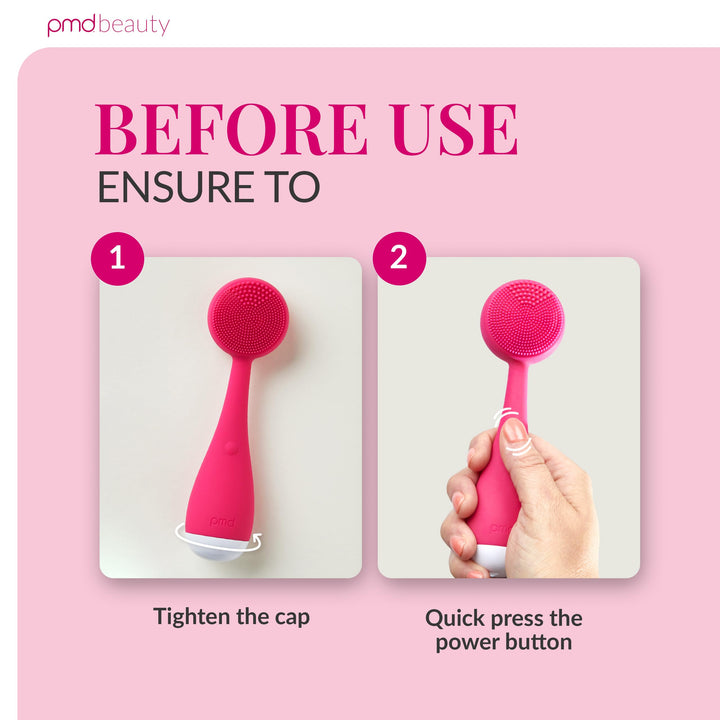 PMD Clean Mini - Smart Facial Cleansing Device with Silicone Brush & Anti-Aging Massager - Waterproof - SonicGlow Vibration Technology - Clear Pores and Blackheads - Lift, Firm, and Tone Skin
