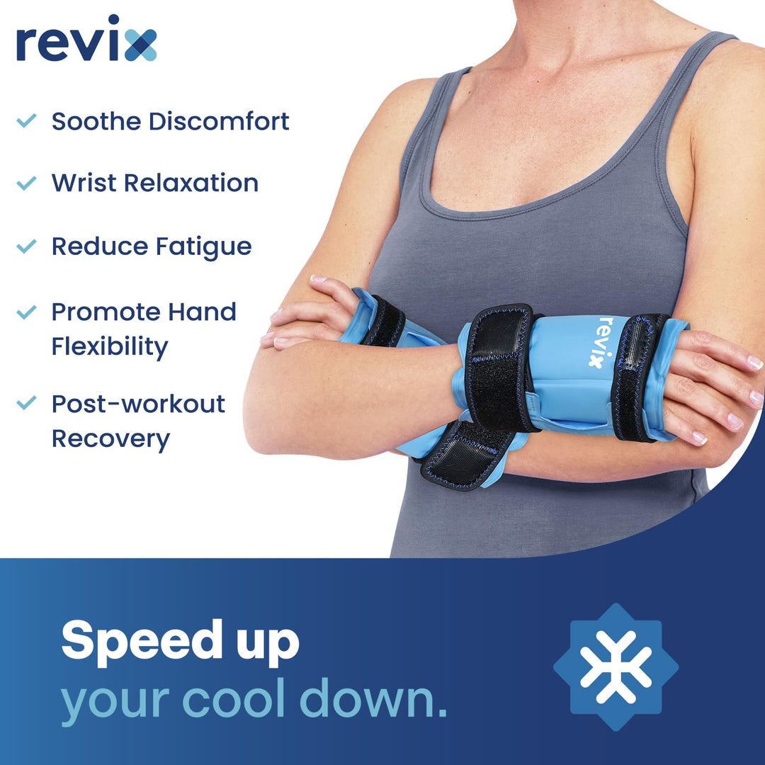 REVIX Wrist Ice Pack Wraps for Carpal Discomfort Soothing (2-Piece Set) Reusable Gel Hand Ice Packs, Cold Pack with Cold Compress, Promote Flexibility and Reduce Fatigue