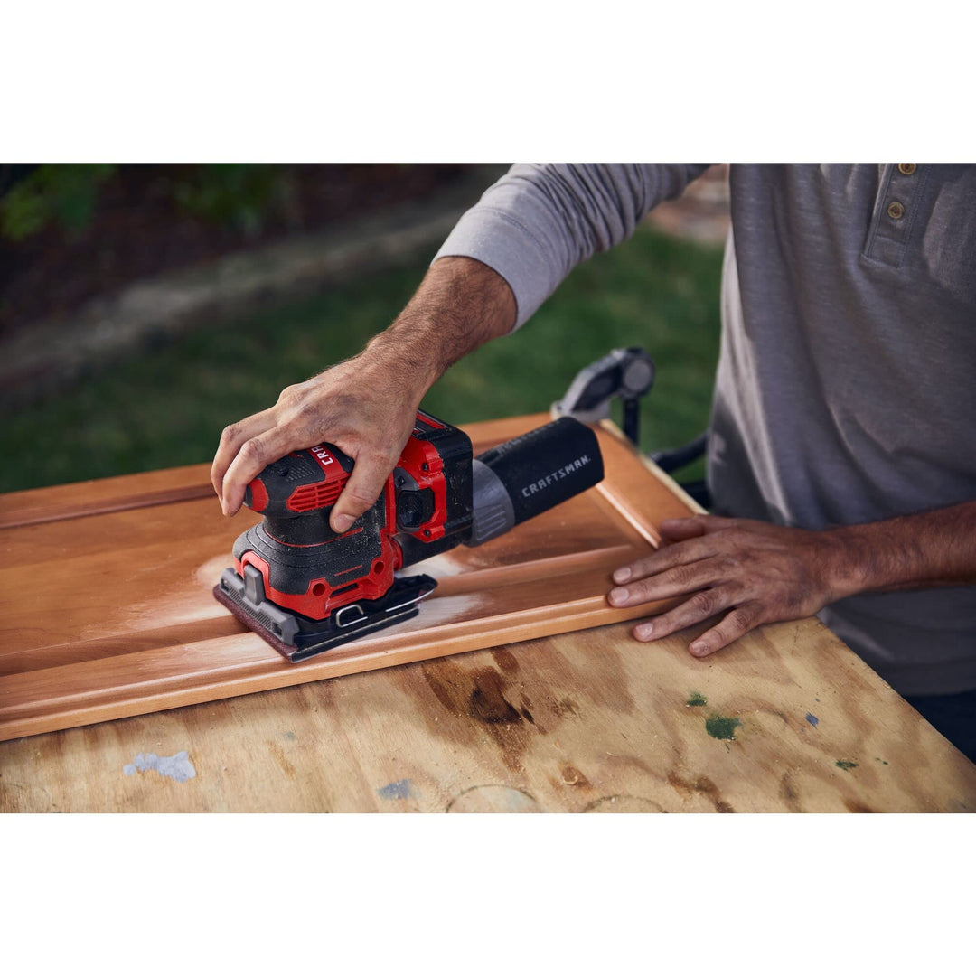 CRAFTSMAN V20 Sander, Cordless, 1/4 Sheet Sander, 9,000-12,000 OPM Bare Tool Only (CMCW222B) Retail $49.00