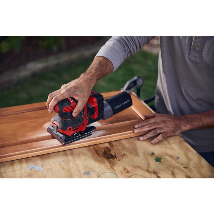 CRAFTSMAN V20 Sander, Cordless, 1/4 Sheet Sander, 9,000-12,000 OPM Bare Tool Only (CMCW222B) Retail $49.00