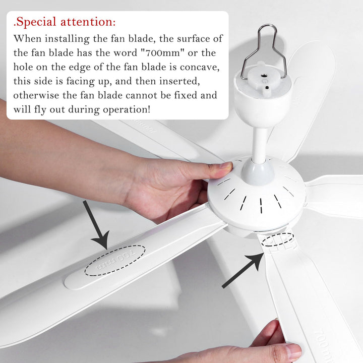 Mengnessly 28" Inch Ceiling Fan AC 110V/DC 12V Indoor Outdoor Gazebo Electric Fans for Tent with Remote Control Portable Hanging Plug in No Light White Bedroom Porch Quiet Small Room RV Garage Dorm Retail $49.80