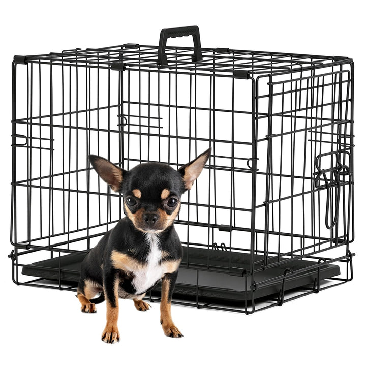 BestPet | Dog Crate | 18" | Black | Foldable Metal Kennel with Single Doors, Secure Slide-Bolt Latches, Leakproof Tray | Portable Dog Cage for Small Breeds | for Travel, Indoor & Outdoor Use Retail $22.99