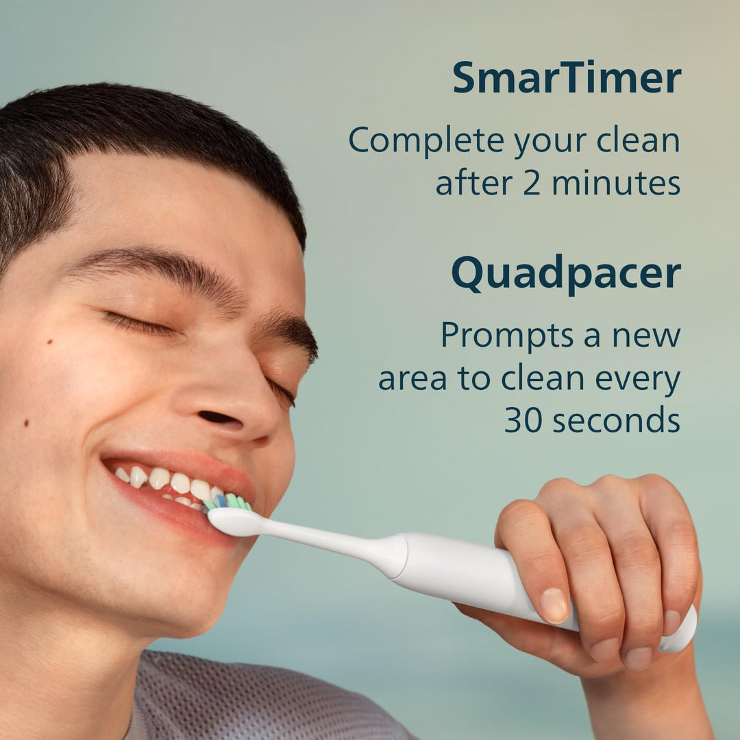 Philips Sonicare 4100 Series Electric Toothbrush - Sonic Toothbrush with Advanced Sonic Technology, Pressure Sensor, Two Intensity Settings, Smartimer & Quadpacer, Deep Pink, Model HX3681/26