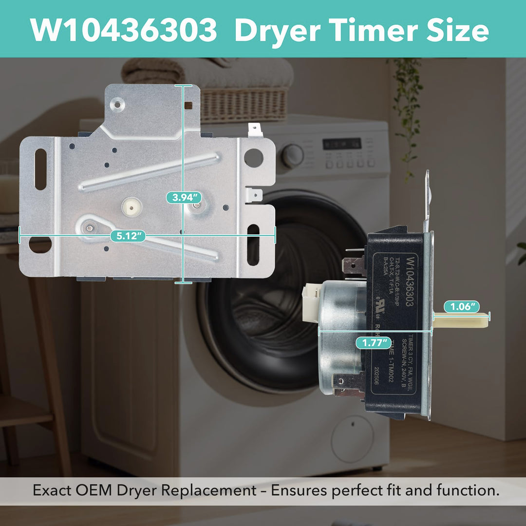 Lovgedr WPW10436303 W10436303 Dryer Timer Replacement, Genuine OEM, Replaces 418-618-20-B5, AP6021393, PS11754717, PS3632909, Fits Whirlpool, Kenmore, Amana, Admiral Dryers, 2-Year Warranty