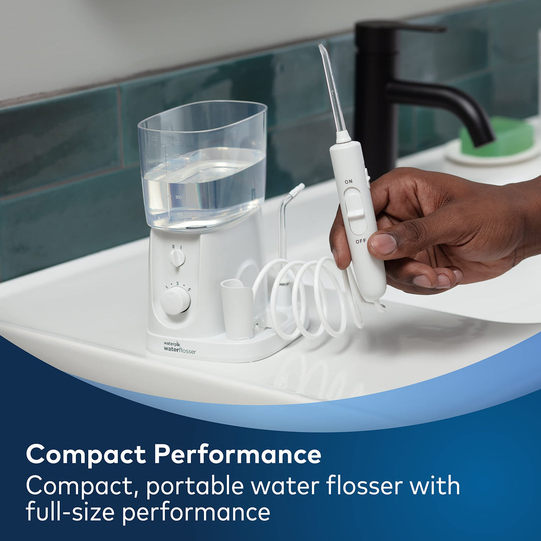 Waterpik Nano Plus Water Flosser For Teeth, Portable Electric Power, Compact For Travel and Home, 4 Flossing Tips, ADA Accepted, White WP-320 Retail $59.99