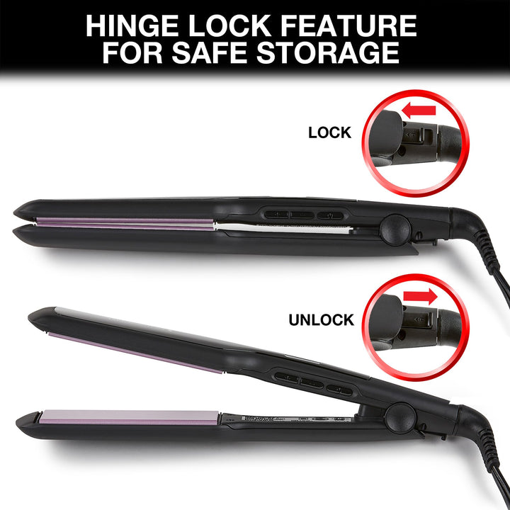 Remington 1 3/4" Flat Iron, Hair Straightener with Anti-Static Technology, 30-Second Heat Up & 60 Minute Auto Shut-off, 30% Longer Ceramic Floating Plates, Titanium + Ceramic Coating Retail $24.99