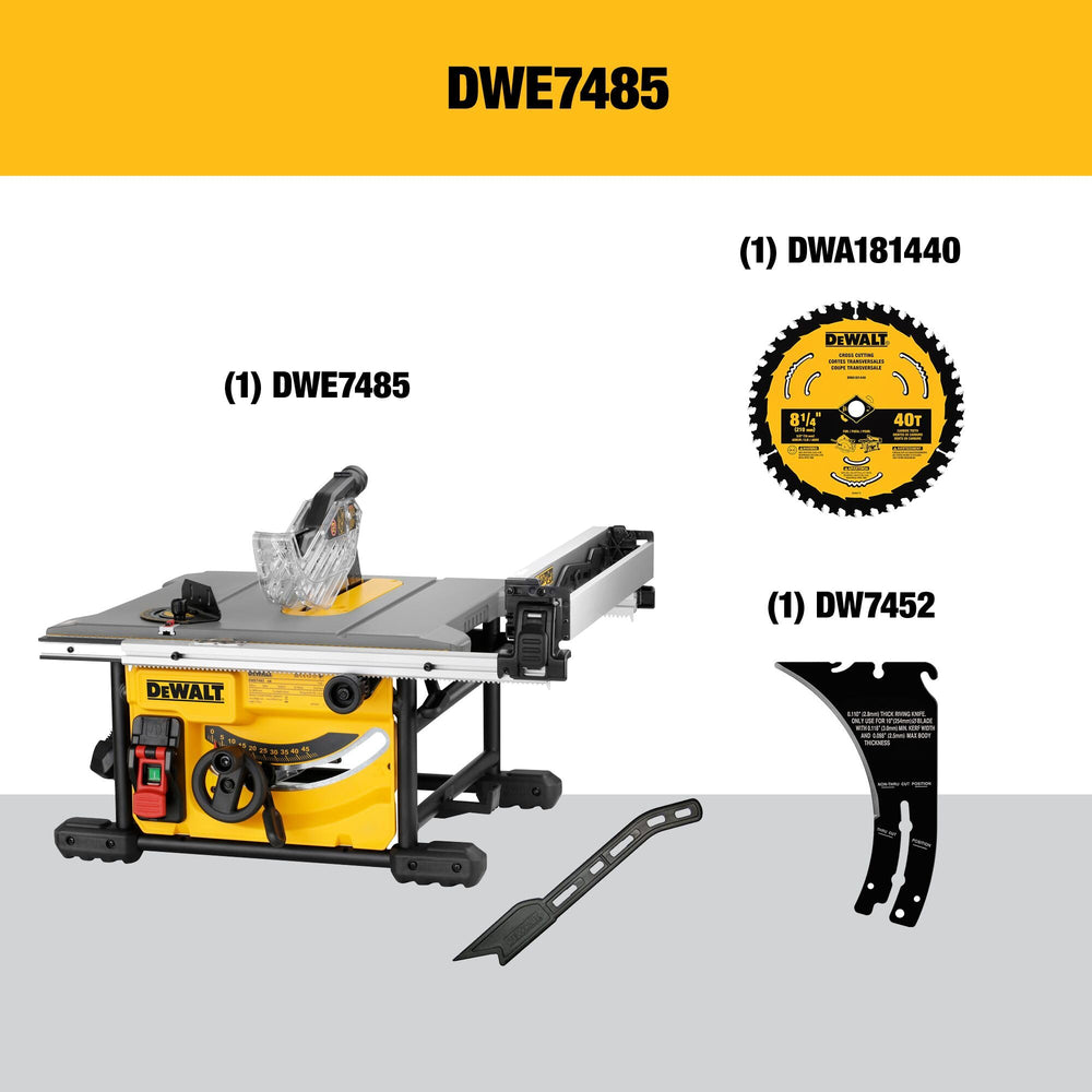DEWALT 15 Amp 8-1/4 in. Compact Portable Jobsite Table Saw (DWE7485) Retail $449.00