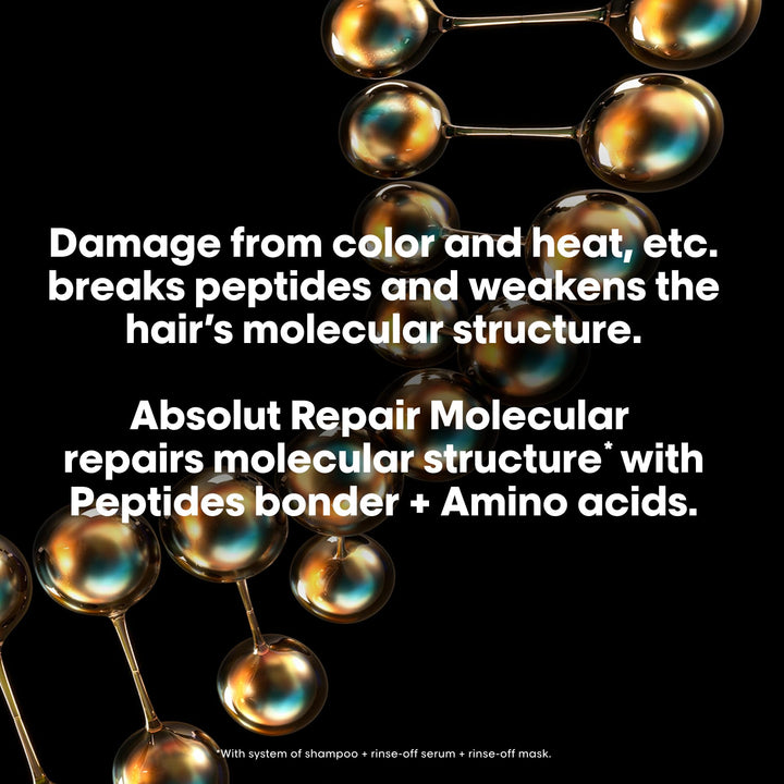 L'Oréal Professionnel Paris Absolut Repair Molecular Shampoo - Bond Building & Hair Strengthening Shampoo, For All Color Treated and Damaged Hair, With Peptide Bonder & Amino Acids, Sulfate-Free Retail $48.00