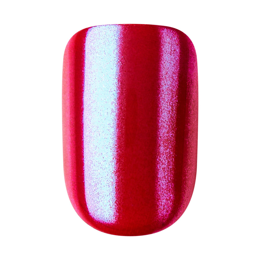 KISS imPRESS No Glue Mani Press On Nails, Color FX, 'This City', Dark Red, Short Size, Squoval Shape, Includes 30 Nails, Prep Pad, Instructions Sheet, 1 Manicure Stick, 1 Mini File