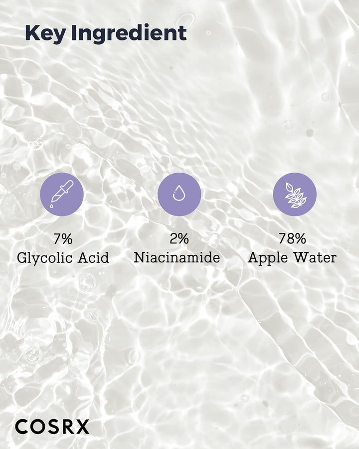 COSRX 7% Glycolic Acid Whitehead Removing Power Liquid, 3.38 fl.oz, AHA Exfoliant, Exfoliating Toner for Face & Body, Pore Minimizer, Korean Skin Care