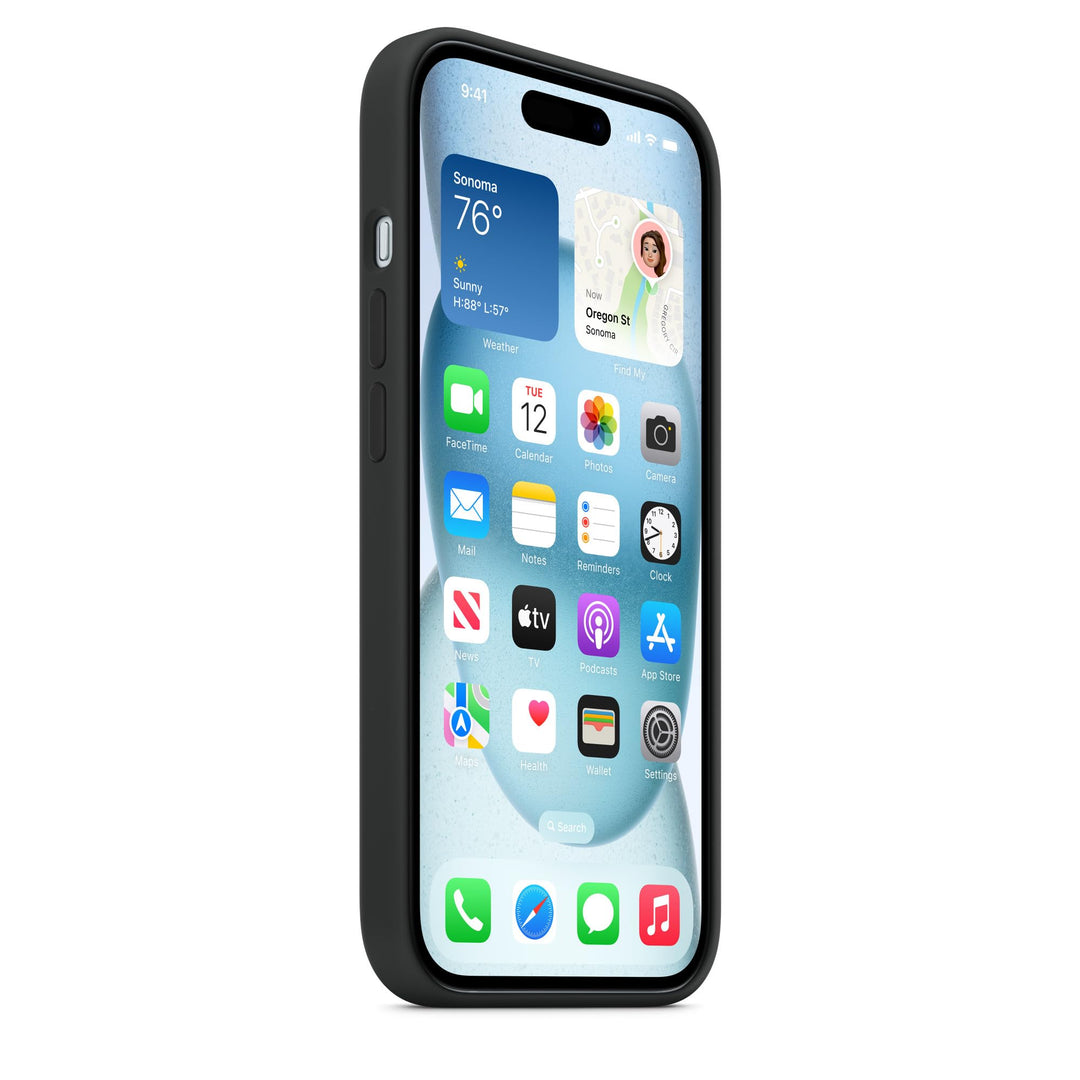 Apple iPhone 15 Silicone Case with MagSafe: Lightweight Phone Case, Wireless Charging Compatible, Smooth Matte Finish; Black Retail $49.00