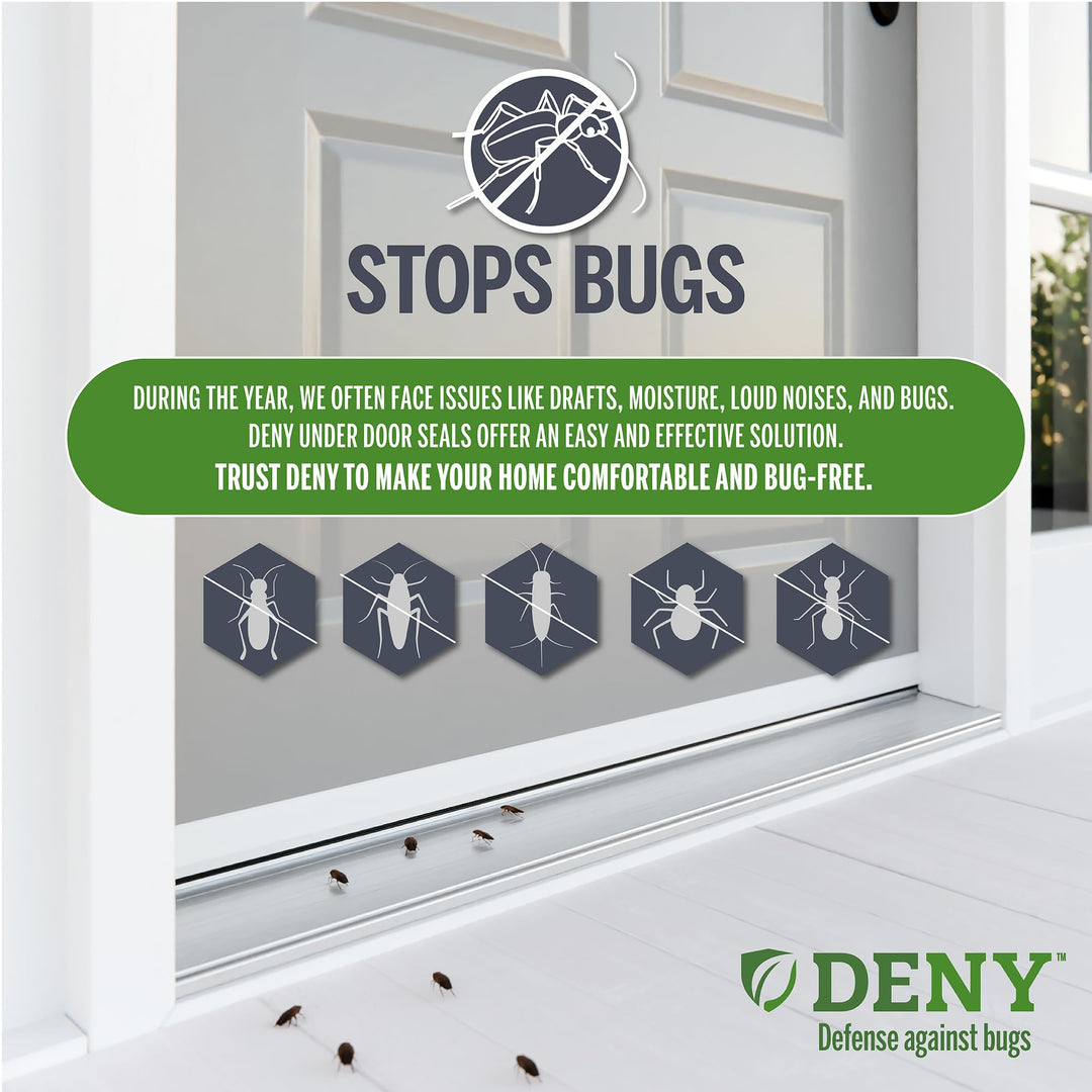 M-D Building Products 40717 Vinyl DENY™ Heavy-Duty U-Shape Slide-On Under Door Seal, Easy-to-Install, Weatherproof Seal for Doors, Bug Stopper, Effective Draft Blocker, Ideal for Home (36 Inch, White) Retail $24.92