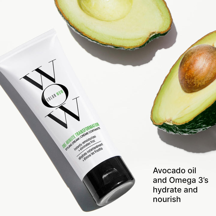 COLOR WOW One Minute Transformation Ã¢â‚¬â€œ Instant frizz fix| Nourishing styling cream smooths, tames + defrizzes on the spot, Avocado oil + Omega 3Ã¢â‚¬â„¢s hydrate, repair for silkier, smoother texture