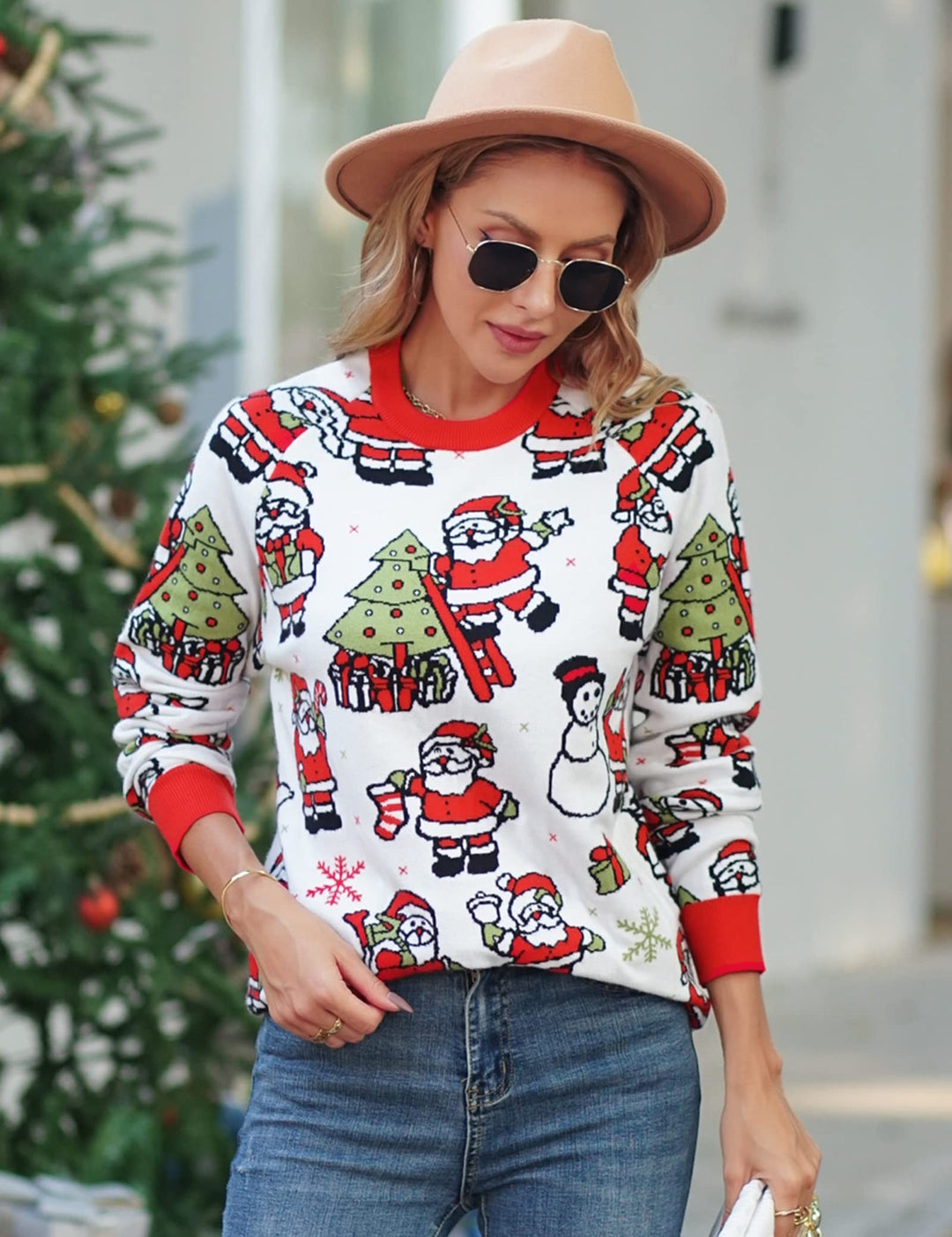 Sarin Mathews Snowman Sweaters for Women Dressy Cozy Knit Pullover Holiday Santa Christmas Tree Ugly Sweater XXL Retail $59.99