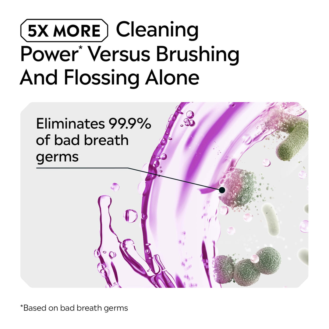 Listerine Total Care Alcohol-Free Anticavity Fluoride Mouthwash, 6 Benefit Oral Rinse to Help Kill 99.9% of Germs That Cause Bad Breath, Strengthen Enamel, Fresh Mint Flavor, 1 L