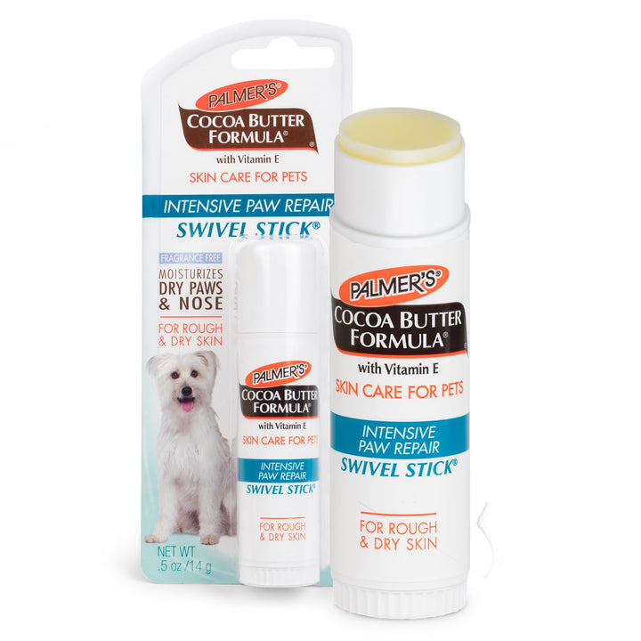 Palmer's for Pets Cocoa Butter Paw Pad and Nose Balm Swivel Stick, Fragrance Free - Moisturizing Dog Balm with Vitamin E, Peppermint Oil, Shea Butter, Rough or Dry Pads, 0.5 oz Retail $5.99