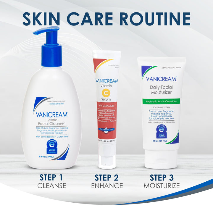 Vanicream Daily Facial Moisturizer With Ceramides and Hyaluronic Acid - Formulated Without Common Irritants for Those with Sensitive Skin, 3 fl oz Retail $13.97