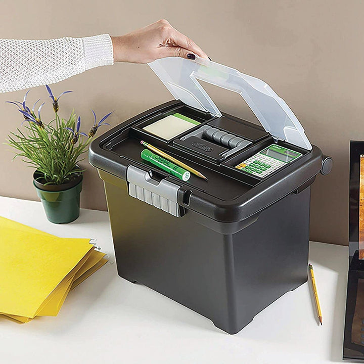 STERILITE Portable File Box, Black (ST1871-9004) Retail $13.58