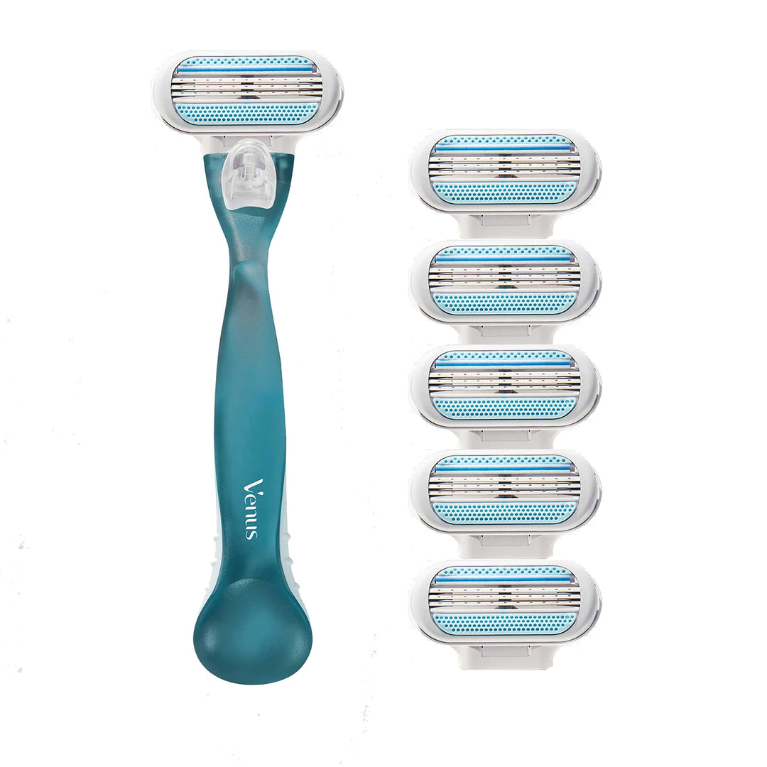 Gillette Venus Smooth Women's Razor Handle + 6 Refills with Soft-Grip Gel Handle Retail $19.94