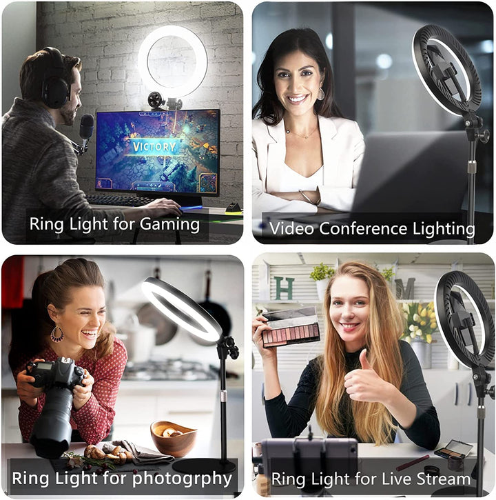 Generic Selfie Series 10" LED Ring Light with Stand, USB Cable, Constant Illumination, Adjustable Brightness & Color Temperature Retail $14.99