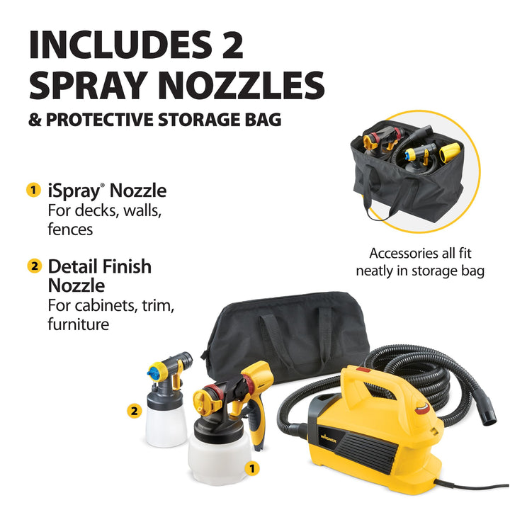 Wagner SprayTech 0529090 FLEXiO 4000 Stationary HVLP Paint and Stain Sprayer, Sprays Most Unthinned Latex, Includes Two Nozzles, iSpray Nozzle and Detail Finish Nozzle Retail $240.00