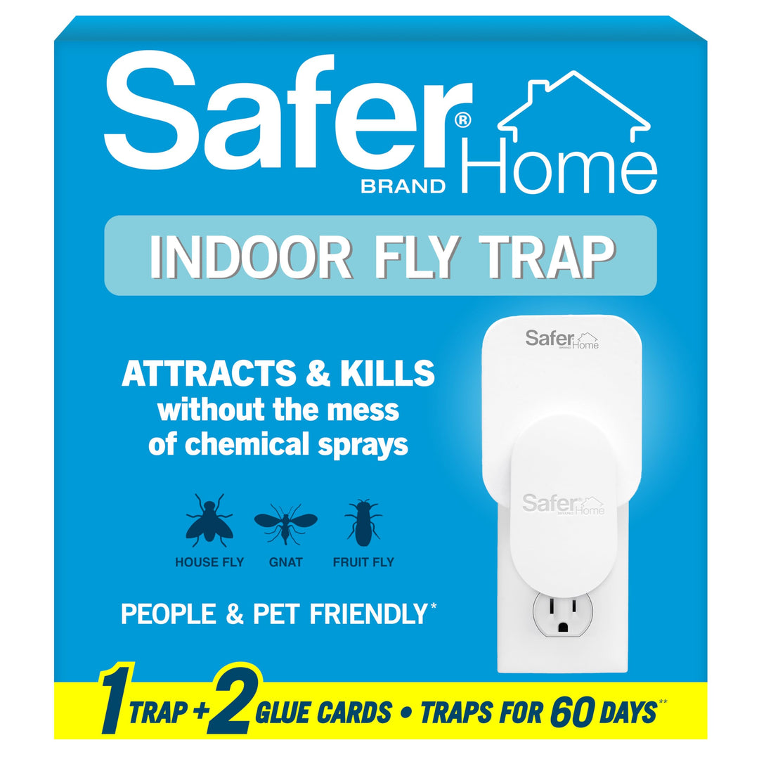 Safer Home Indoor Plug-In Fly Trap - SH502 - Effective Fruit Fly Traps for Indoors, Gnat Traps for House Indoor, 400 Sq Ft Protection - Style: 1 Device + 2 Glue Cards Retail $17.99