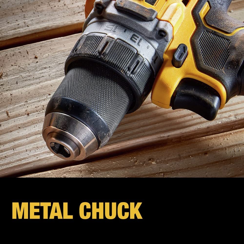 DEWALT 20V MAX XR Compact Cordless Drill and Impact Driver with Powerstack Batteries (DCD800D1E1)