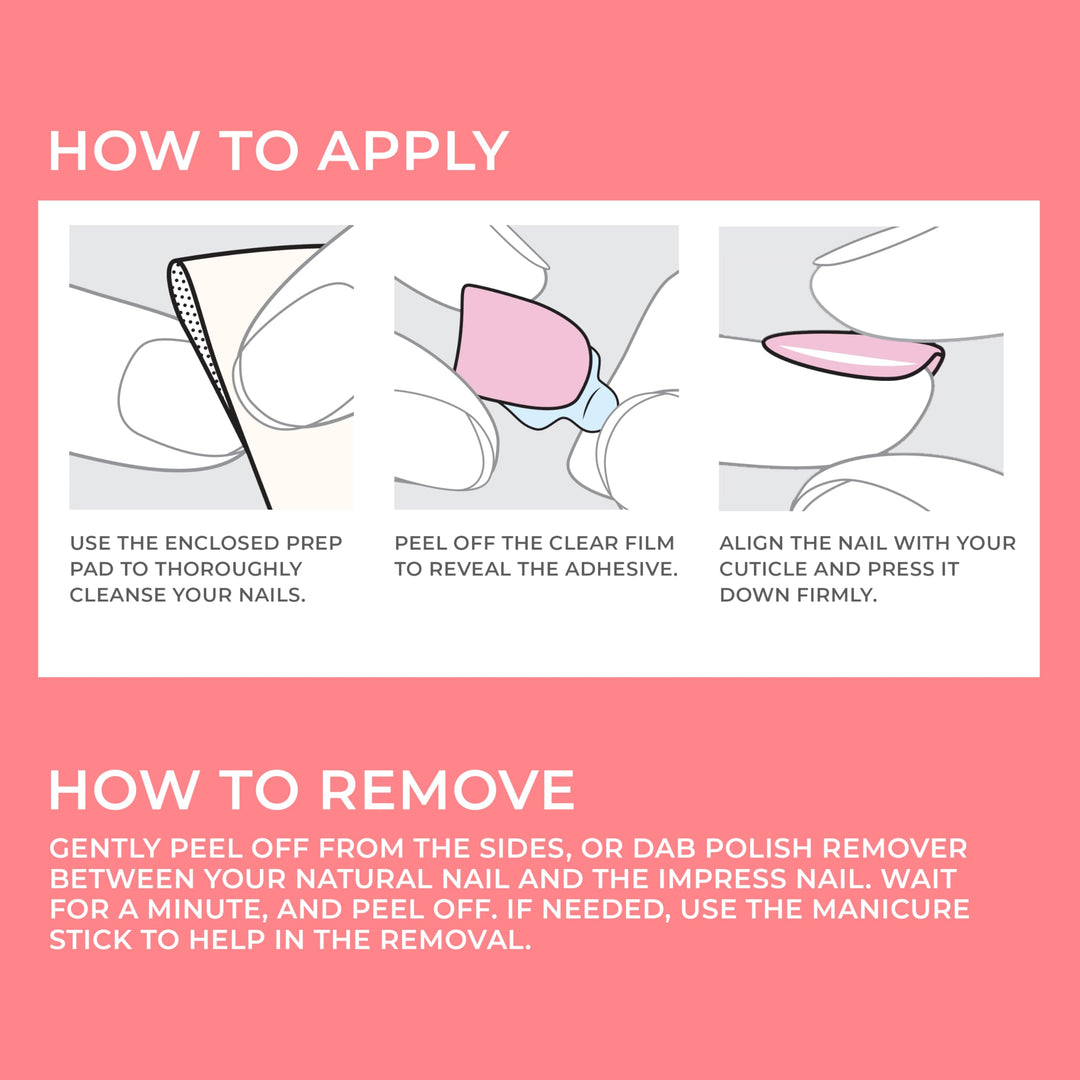 KISS imPRESS Color Polish-Free Solid Color Press-On Nails, PureFit Technology, Short Length, 'Reddy or Not', Includes Prep Pad, Mini Nail File, Cuticle Stick and 30 Fake Nails