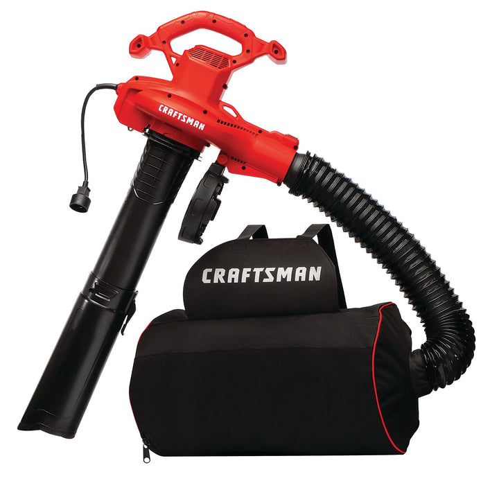 CRAFTSMAN 3-in-1 Leaf Blower, Vacuum and Mulcher, Backpack Blower Up to 260 MPH, 12 Amp, Corded Electric Leaf Collector (CMEBL7000) Retail $99.00