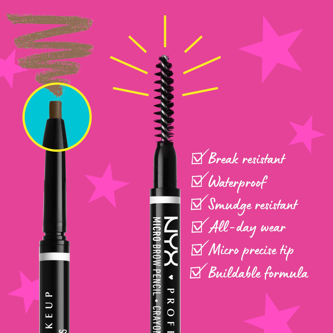 NYX PROFESSIONAL MAKEUP Micro Brow Pencil, Precise Eyebrow Pencil - Chocolate