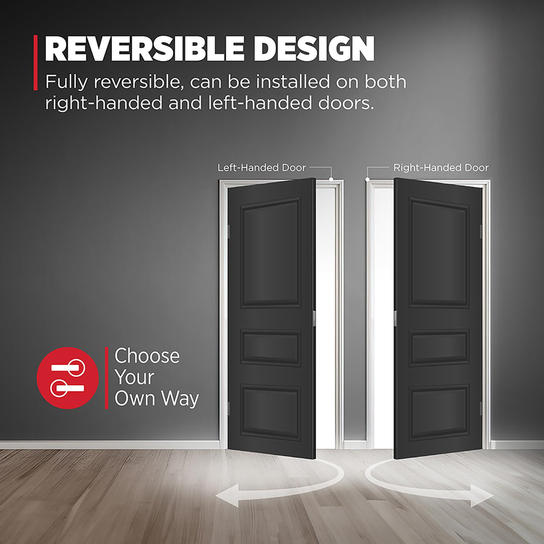Kwikset San Clemente Front Door Handle No Lock, Entry Handleset Exterior with Interior Reversible Handed Lever, Non-Locking, Satin Nickel, Deadbolt Not Included, with Microban Protection Retail $120.00