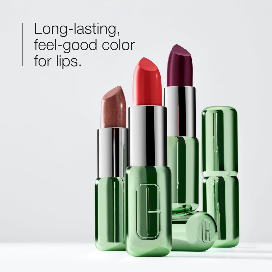 Clinique Pop Longwear Lipstick | Long Lasting, Satin, Matte + Shine, Petal Pop Matte, 1 Count