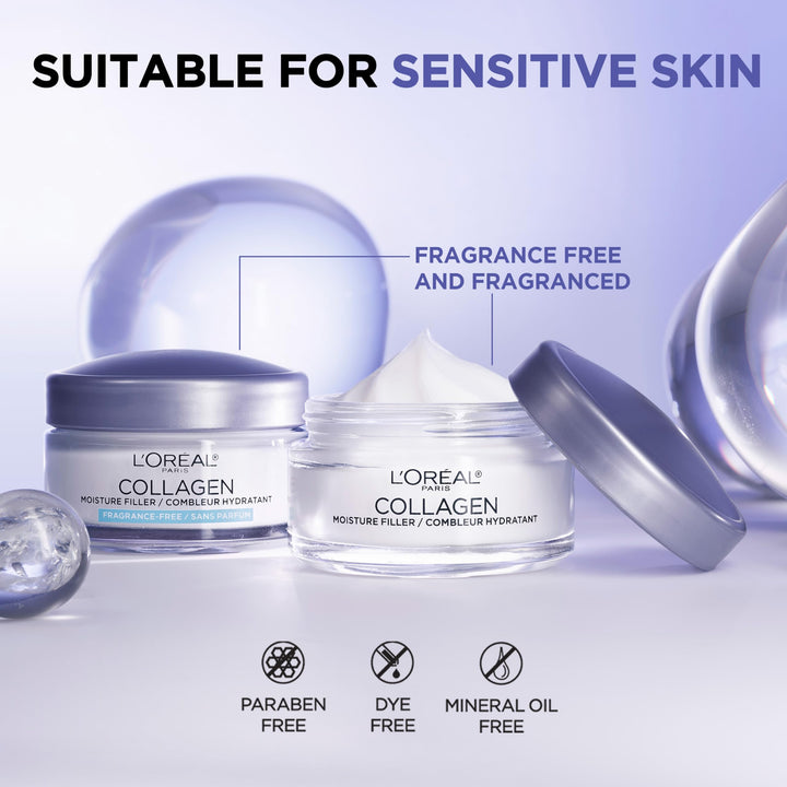 LÃ¢â‚¬â„¢Oreal Paris Collagen Daily Face Moisturizer, Anti Aging Face Cream to Reduce Wrinkles and Provide Intense Hydration, 1.7 oz