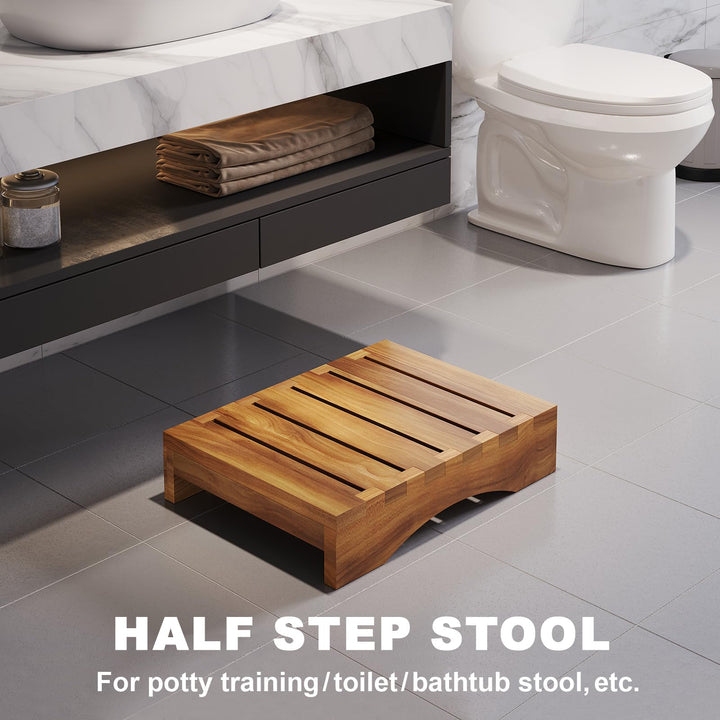 Wooden Platform Step Stool, 3.5" Height Acacia Wood Steps for Outdoor Use, Non-Slip Prefab Porch Steps for Outside, One Step Bed Platform for Adults and Elderly Retail $39.99