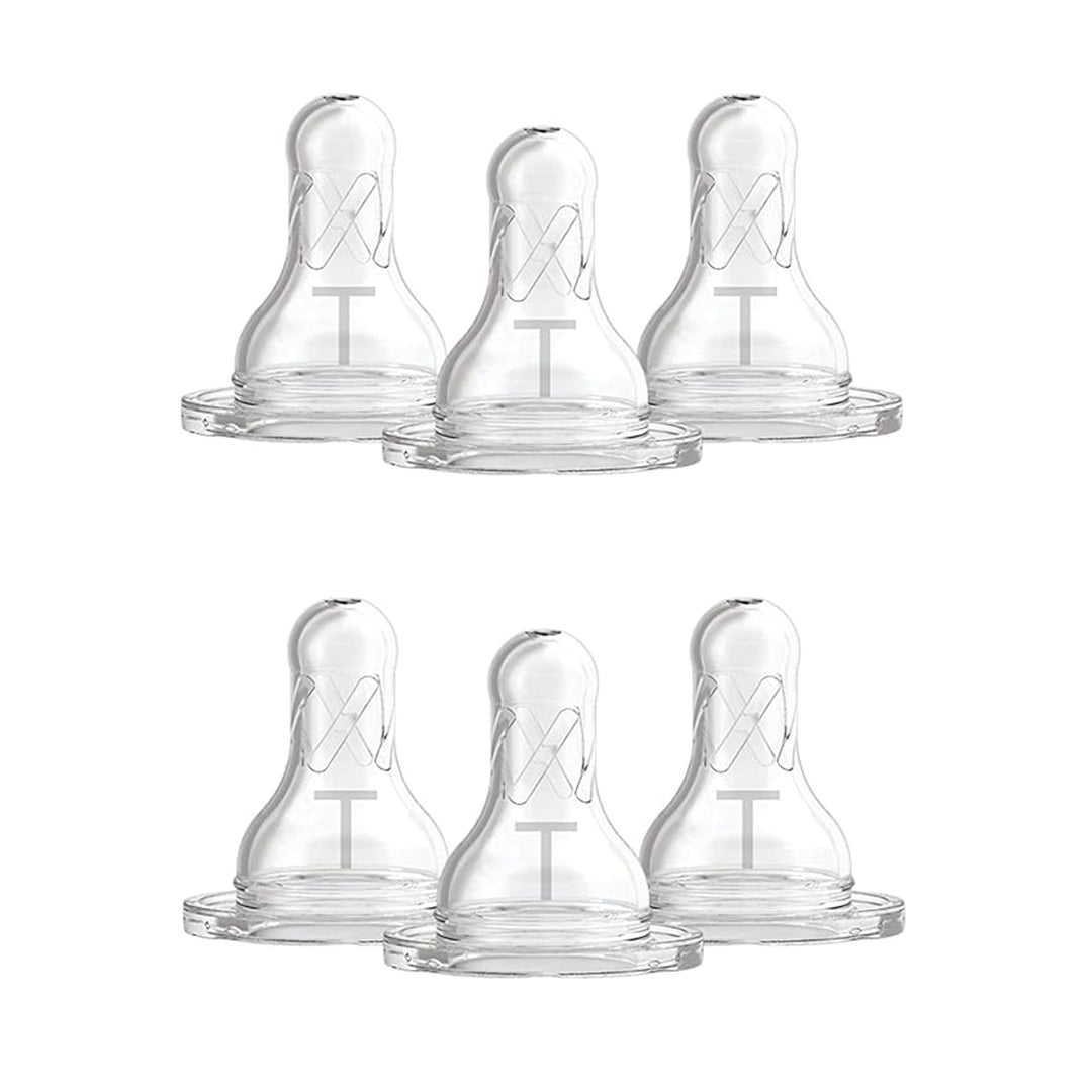 Dr. Brown's Natural Flow Level T Narrow Baby Bottle Nipple, Newborn Slow Flow, 0m+, 100% Silicone, 6-Pack Retail $13.99