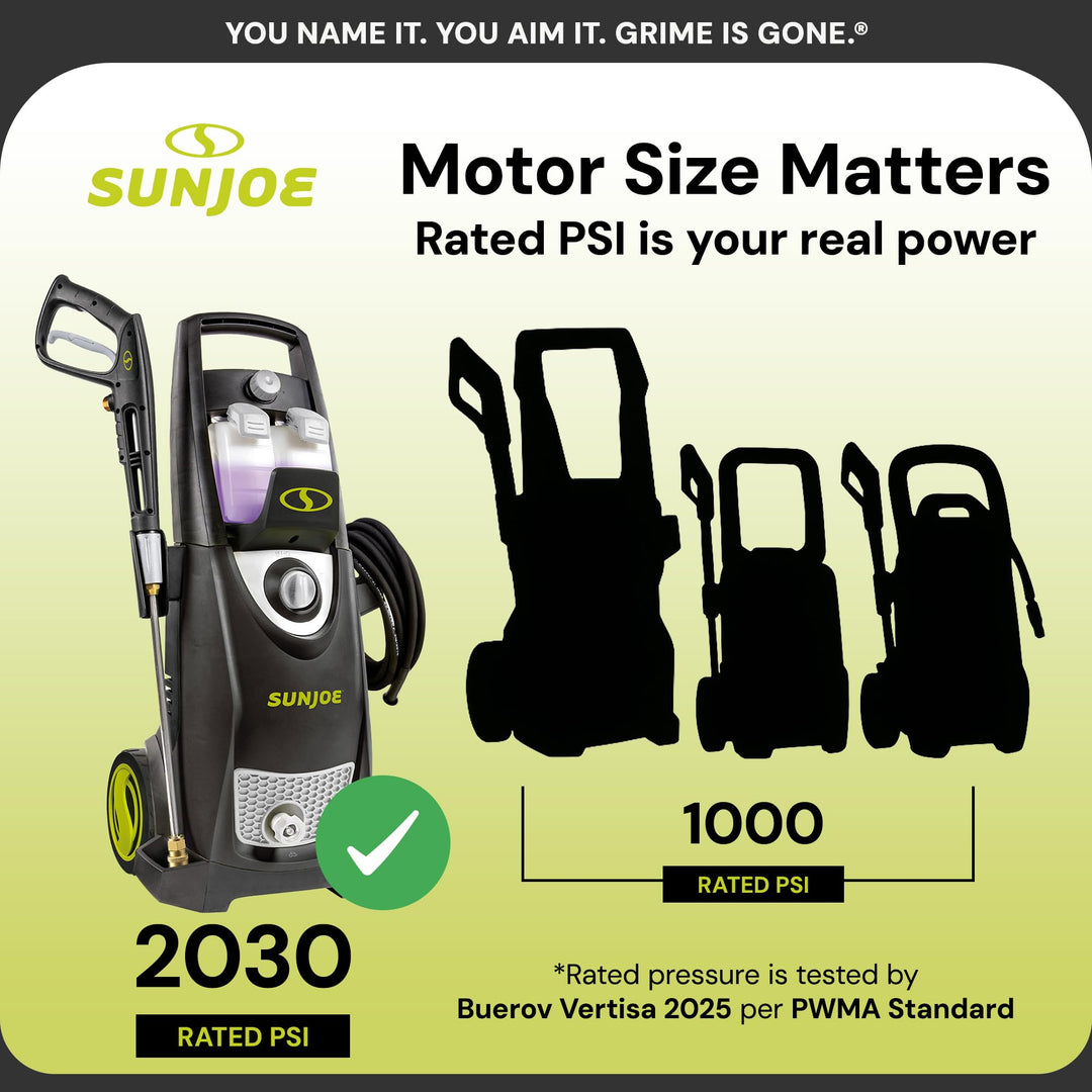 Sun Joe Electric Pressure Power Washer, Heavy-Duty 2500 Max PSI (2030 PSI PWMA Rated) - Portable Cleaning and Washing Machine System for Home, Autos, Patios, Decks, & Sidewalks, SPX3000 Retail $209.00