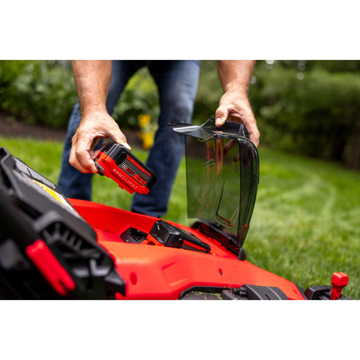 CRAFTSMAN V20 Lawn Mower, Push Mower, Lightweight and Portable, Grass Bag, Battery and Charger Included (CMCMW220P2) Retail $329.00