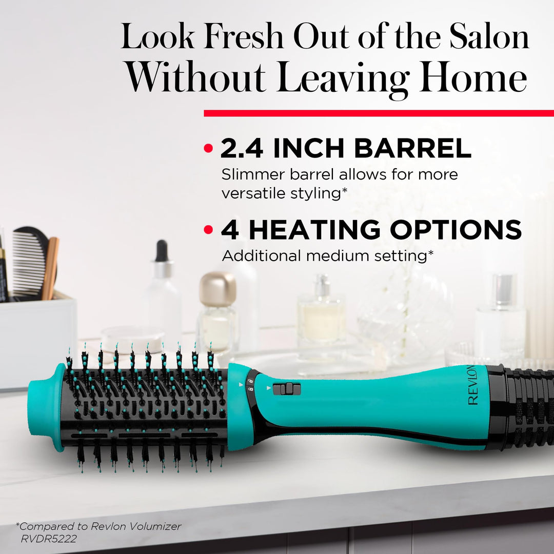 REVLON One Step Volumizer PLUS Hair Dryer and Styler | More Volume, Less Damage, and More Styling Control for Easy and Fast Salon-Style Blowouts, Plus Travel Friendly (Teal)