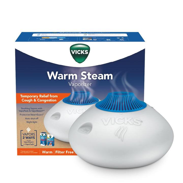 Vicks Warm Steam Vaporizer, Small to Medium Rooms, 1.5 Gallon Tank Ã¢â‚¬â€œ Warm Mist Humidifier for Baby and Kids Rooms with Night Light, Works with Vicks VapoPads and VapoSteam