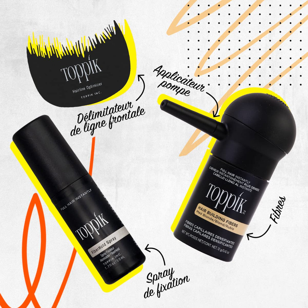 Toppik Hair Building Fibers, Black, 27.5g Fill In Fine or Thinning Hair, Instantly Thicker, Fuller Looking, 9 Shades for Men & Women, Keratin Protein Formula